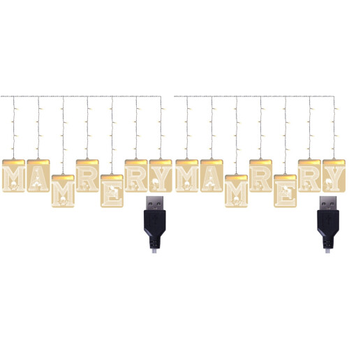 2Pcs USB LED Marry Me Letter String Lights Beige Romantic Party Light 1