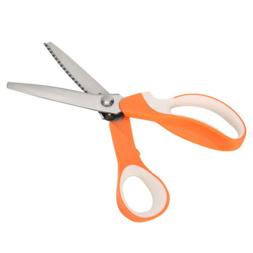 Fabric Zigzag Shears, Long Lasting Sharpness Zigzag Pattern Cutting Sewing Scissors with Soft Grip Handles & Heavy Duty Blades, Ideal for Multiple 2