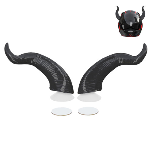 (Black) Motorcycle Helmet Devil Horns - 2PCS Detachable Decor 1