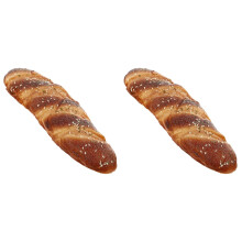 2Pcs Simulation Realistic Food Bread PU Fake Bread for Display