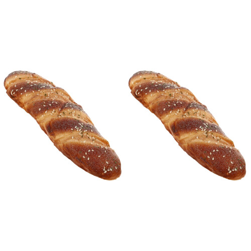 2Pcs Simulation Realistic Food Bread PU Fake Bread for Display
