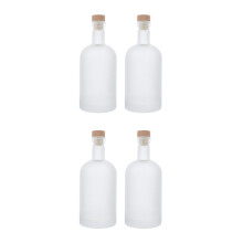 4St Frosted Glazen Wijnflessen Voor DIY Thuisbrouwen Wit Elegant