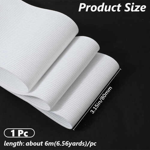 7,5 cm vitt elastiskt band, 6 m rulle 1