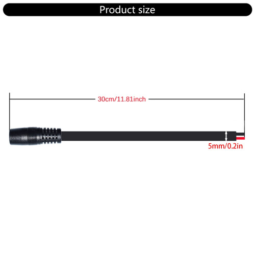 Καλώδιο τροφοδοσίας 30cm DC7.9mmx0.9mm7909Θηλυκό βύσμα σε γυμνό άκρο16AWG για ηλιακά 1