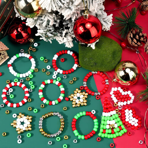 Christmas Pony Beads 6x9mm 1000 pcs 1