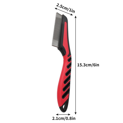 Pet Flea Comb with Long Handle for Dogs and Cats 2