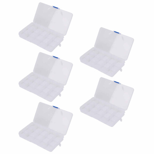 Multi-purpose Storage Box Plastic Organizer with Removable Grid Transparent Compartment Adjustable Divider Durable PP Material Compact Design for 1
