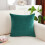 Housse de coussin décorative en velours vert 40 x 40 cm 3