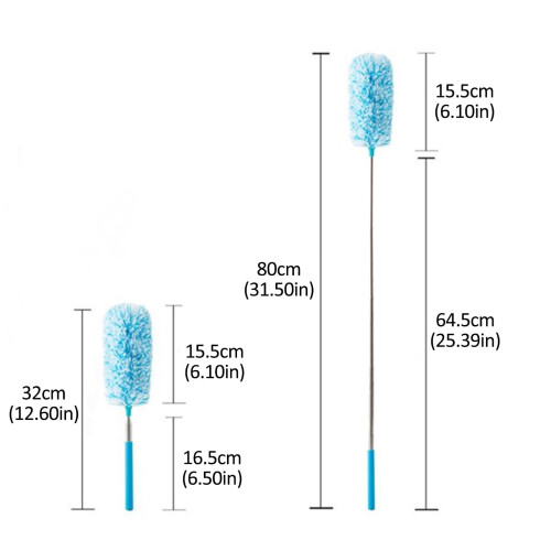 Extendable Feather Duster, 13"-31", Washable Microfiber Hand Duster for Office, Car, Computer, AC – Gray 1