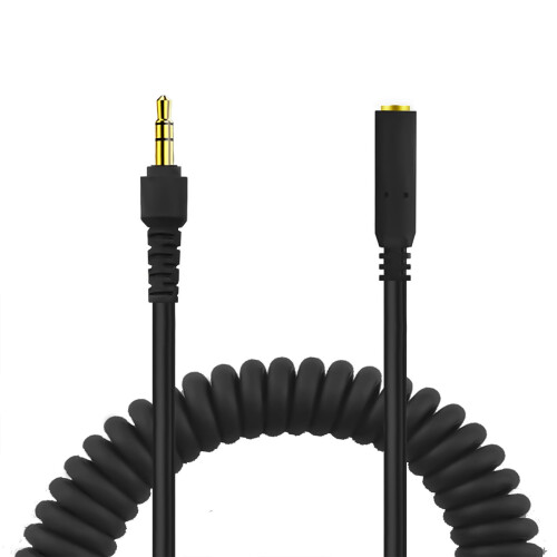 Cavo di prolunga stereo a spirale da 3,5 mm femmina a maschio per microfoni e cuffie, resistente e durevole. 1