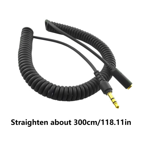 Cavo di prolunga stereo a spirale da 3,5 mm femmina a maschio per microfoni e cuffie, resistente e durevole. 2