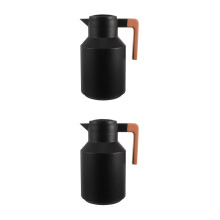 2St Geïsoleerde Thermoskan Zwart PP Voor Koffie Thee