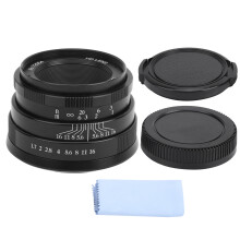 Lente fija de enfoque manual de 35 mm F1.7 para M4/3, cuerpo totalmente metálico ligero y portátil con apertura continua, revestimiento multicapa