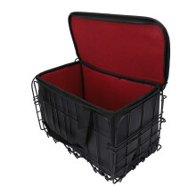 Large Iron Mountain Bike Front Basket with Removable Liner Bag, Black