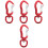 4St Duurzame Quick-Hanging Buckle Multifunctionele Sleutelring Rood 3