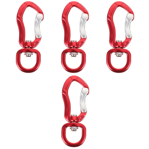 4St Duurzame Quick-Hanging Buckle Multifunctionele Sleutelring Rood 2