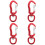4St Duurzame Quick-Hanging Buckle Multifunctionele Sleutelring Rood 5