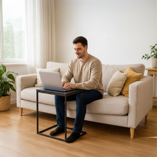C-formet sidebord - plassbesparende, industrielt design 1