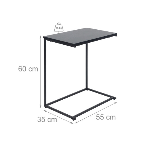 C-formet sidebord - plassbesparende, industrielt design 2