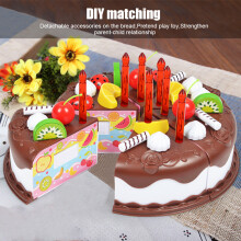 DIY Birthday Cake Toy for Kids, Plastic Pretend Play for 3+ Years