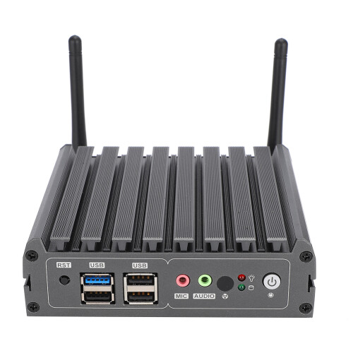 Network Security Optimized Fanless Industrial Computer, Compact and Multifunctional Mini PC with Dual Display Support and7x24Hours Stable 1