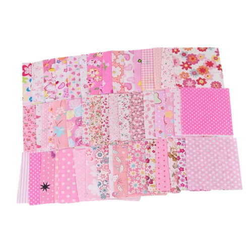 Conjunto de 50 peças de tecido de algodão para artesanato, patchwork, quilting e scrapbooking. 1