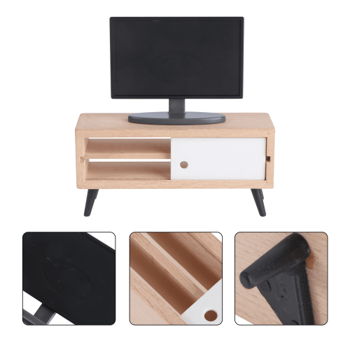 1 Σετ Μινιατούρα Τηλεόραση με Ντουλάπι - DIY Μικρο-Διακόσμηση Τοπίου Σικ 2