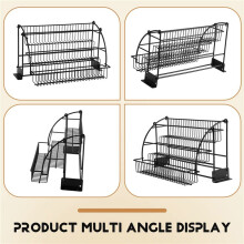 Estante de Especias Abatible de Metal de 3 Niveles - Organizador de Estante de Almacenamiento de Cocina RetráCtil de Gran Capacidad de FáCil Alcance