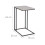 Table d'appoint en forme de C, plateau imitation bois, structure en métal 3