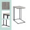 Table d'appoint en forme de C, plateau imitation bois, structure en métal 5