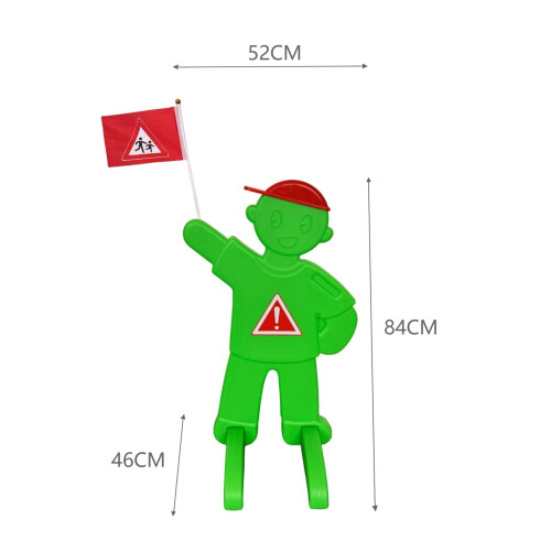 Advarselsfigur til børn med rødt flag 2