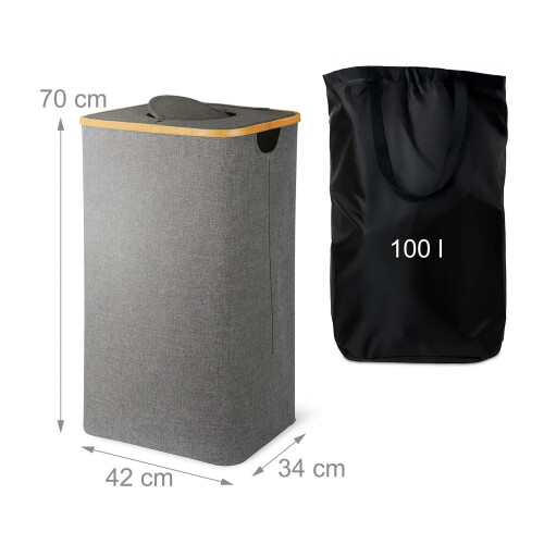 Bottle Collector with Lid, 100L Capacity, Removable Bag 2