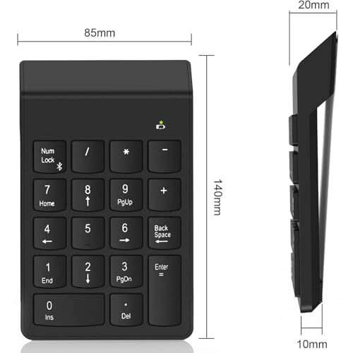 Bluetooth Numeric Keypad – Portable Numpad for Laptop, PC, Desktop, Chromebook, Surface | No USB Receiver Required 1
