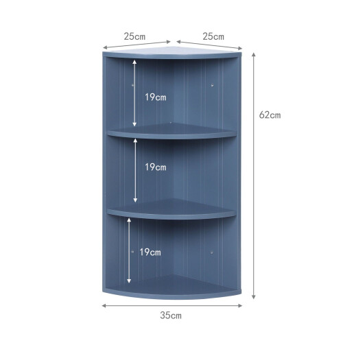 Corner Shelf with 3 Tiers - Space-Saving MDF Storage 2