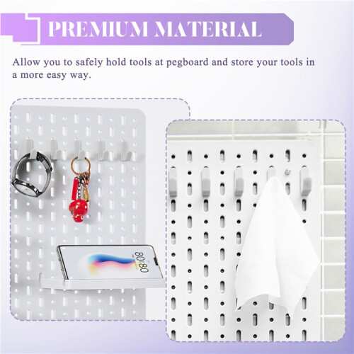 24Pcs Pegboard Hooks J Shape Pegboard Hook Peg Board Tool Organizer Accessories, Black