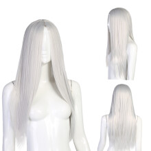 Perruque synthétique à effet mémoire exceptionnel, longue et lisse, taille ajustable, fibre résistante à la chaleur, bonnet de perruque en fibre