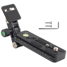 Quick Release Plate Lens Support, Non-Slip Rubber Telephoto Holder with Horizontally Moveable Multi-purpose Rail Nodal Slide, Height Adjustable