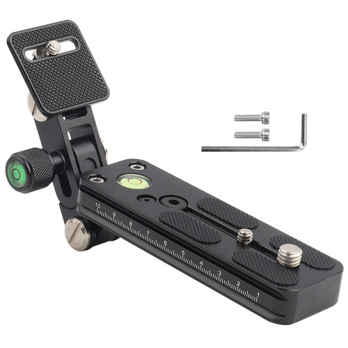 Quick Release Plate Lens Support, Non-Slip Rubber Telephoto Holder with Horizontally Moveable Multi-purpose Rail Nodal Slide, Height Adjustable