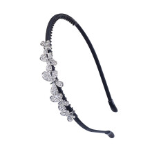 Wedding Hair Accessory for Women, Sparkly Headpieces with Rhinestone Headband Flower Design, Durable Hair Hoops Non-Slip Jeweled Hairpieces for