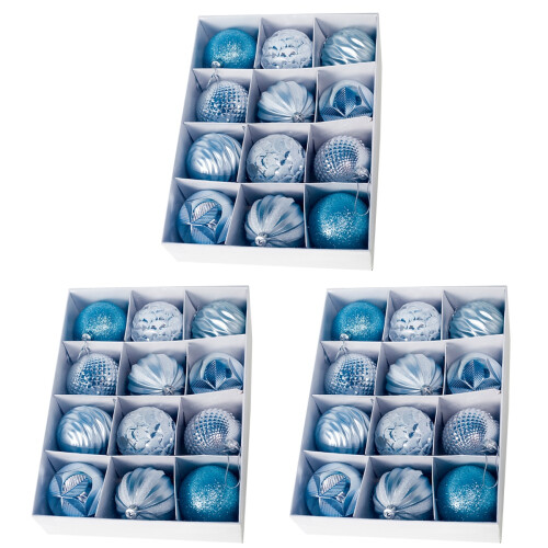 36Pcs Blue Christmas Decoration Balls for Tree Hanging Decor 1