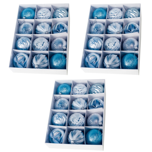 36Pcs Blue Christmas Decoration Balls for Tree Hanging Decor 2