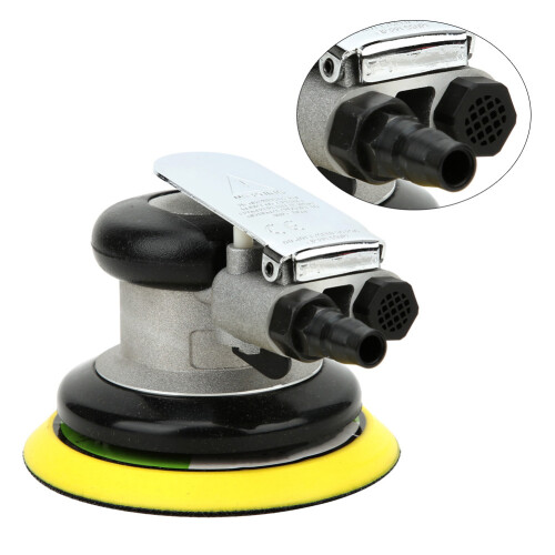 Precision Balanced Motor Air Random Orbital Sander Dual Action Pneumatic Tool With Low Vibration Hook&Loop Grinding Disc Adjustable Speed For Auto 1