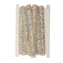 Gold & Silver Rhinestone Ribbon Roll 15mm for Weddings & Parties - Diamond Wrap