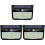3Pcs Black Solar Powered LED Outdoor Wall Lamp Waterproof Sensor Light 2