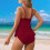 Women's Tankini Swimsuit Slimming Solid Full-Coverage 4