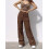 Παντελόνι Corduroy με φαρδιά γραμμή για γυναίκες, Vintage ελαστική μέση με φερμουάρ, 5