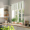 Ριγέ βαλάντιο σε χρώμα Sage Green & White, 60x18in, με γεωμετρική θήκη για ράβδους σε 3