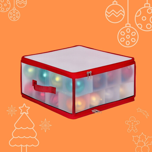 Christmas Bauble Storage Box with Adjustable Dividers 1