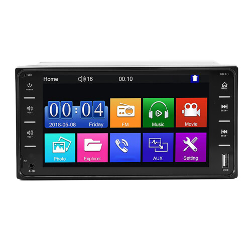 Car Audio System With Bluetooth Streaming Rear Camera Input Mirror Cast Capability FM RDS Radio Touch Control Panel Universal Installation Options 1