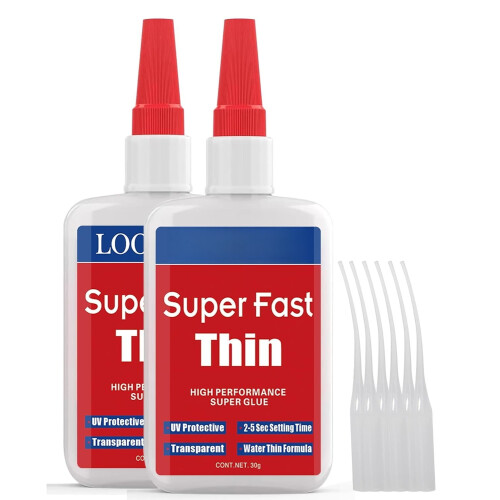 60g (2,12oz) Λεπτή Κόλλα Στεγνώνει (2-5 Δευτερόλεπτα) Κόλλα CA για Ξυλουργικές Εργασίες, 1